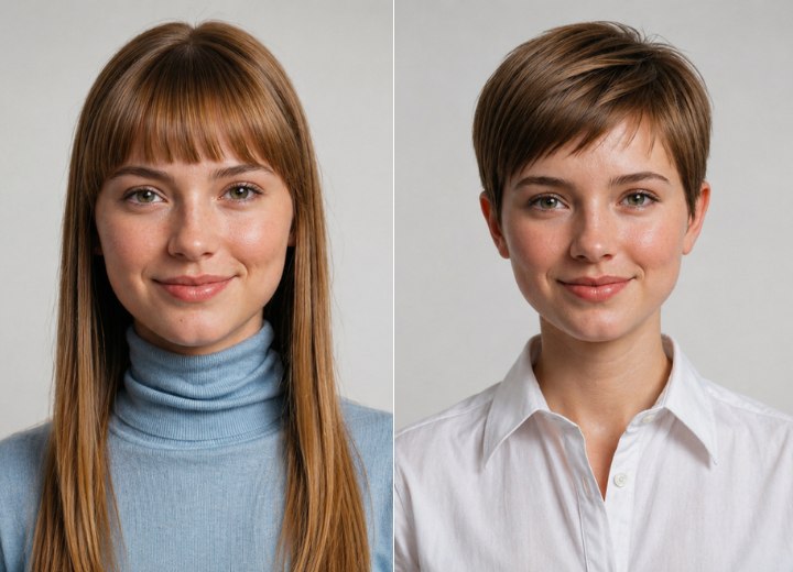 Taglio di capelli corto che fa sembrare una donna pi&ugrave; matura e grande