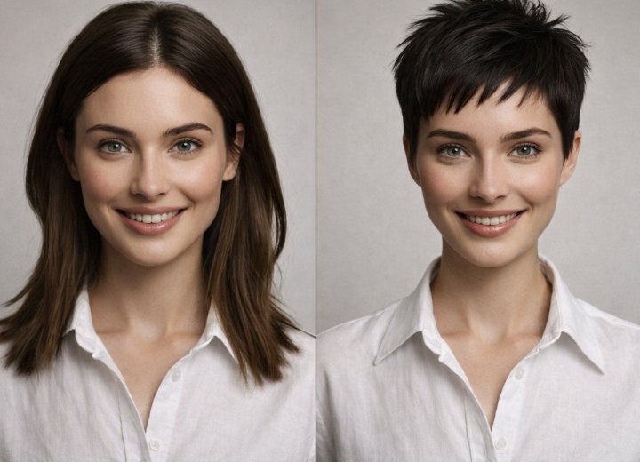 Trasformazione da capelli lunghi a corti