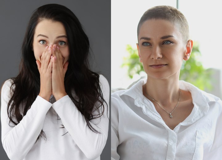 Il prima e dopo di una donna: da capelli lunghi a cortissimi