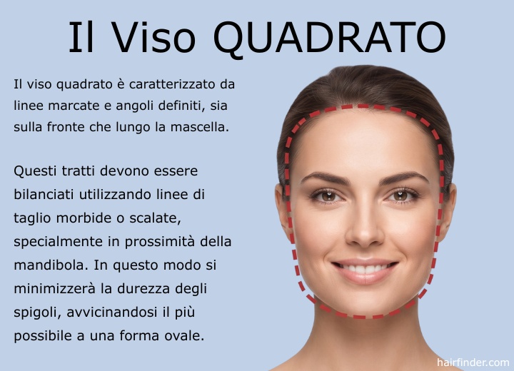 Viso quadrato: forma e scelte di taglio di capelli