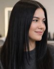 Capelli castani lunghi e setosi