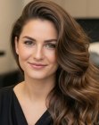 Stile con capelli pettinati di lato
