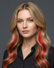 Capelli biondi con ciocche rosse e arancioni