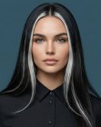 Capelli neri con ciocche bianche