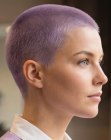 Taglio buzz cut viola
