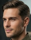Capelli da uomo con riga laterale profonda